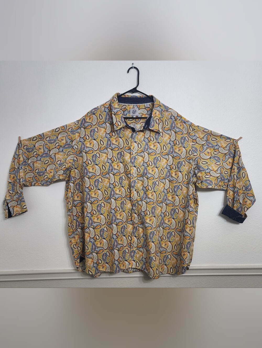 Kilburne & Finch Long Sleeve Button Down Shirt With Flip Up Cuffs